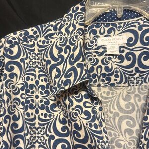 Whimsical Classy button blouse, 20W Navy / White